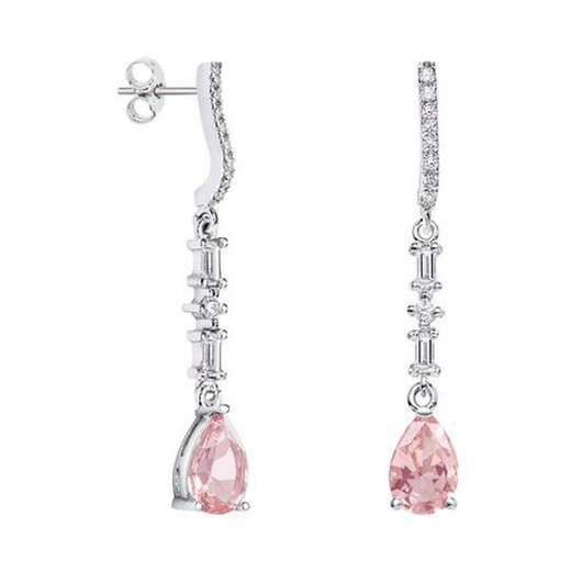 Pendientes Oro Blanco 18kts Lágrima Argyor MRM 9x6mm (18)79B0506DA3 Topacios Rosa Diamantes