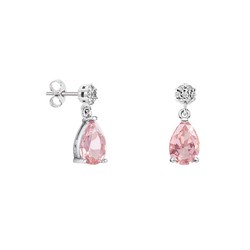 Pendientes Oro Blanco 18kts Lágrima Argyor MRM 9x6mm (18)79B0600DA3 Topacios Rosa Diamantes