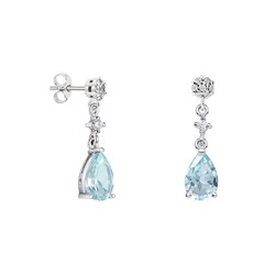 Pendientes Oro Blanco 18kts Lágrima Argyor MRM 9x6mm (18)79B0601TA2 Topacios Azul