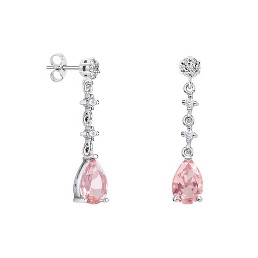 Pendientes Oro Blanco 18kts Lágrima Argyor MRM 9x6mm (18)79B0602DA3 Topacios Rosa Diamantes