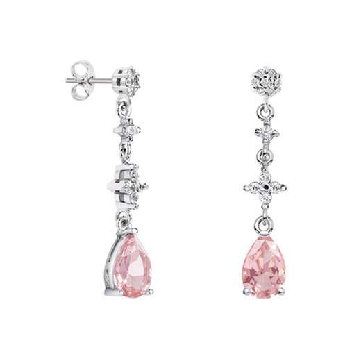 Pendientes Oro Blanco 18kts Lágrima Argyor MRM 9x6mm (18)79B0604DA3 Topacios Rosa Diamantes