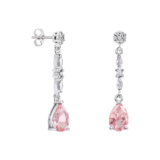 Pendientes Oro Blanco 18kts Lágrima Argyor MRM 9x6mm (18)79B0605DA3 Topacios Rosa Diamantes