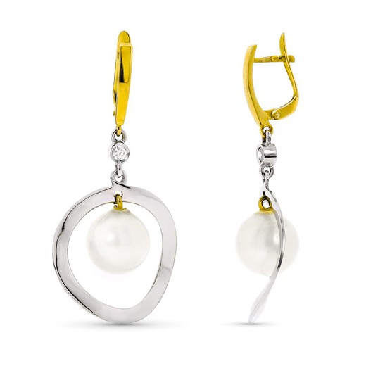 Orecchini di perle in oro bianco 18 carati 10 mm 15604
