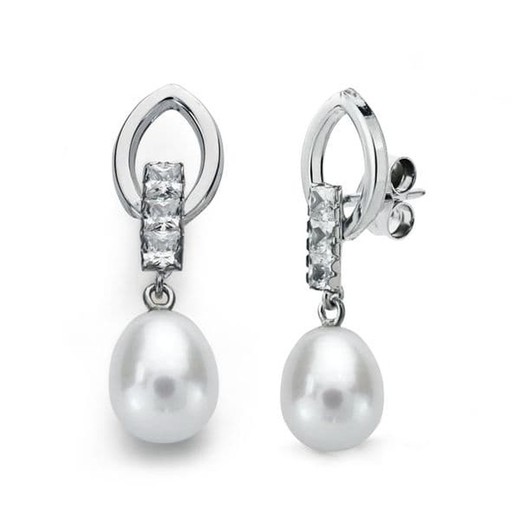 18k White Gold Earrings 15906 Pearl