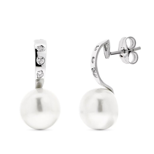 18k White Gold Earrings 15835 Pearl