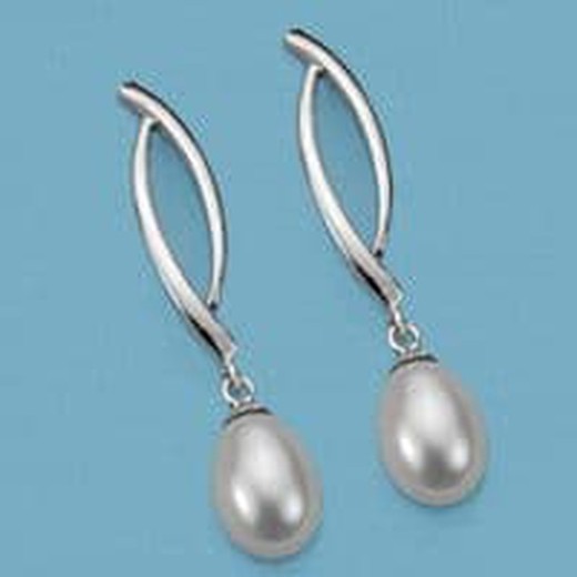 18kt White Gold Pressure Pearl Earrings 15795