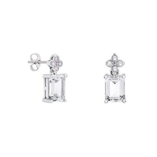 Pendientes Oro Blanco 18kts Rectangular Argyor MRM 8x6mm (18)79B0100DB1 Topacios Blanco Diamantes