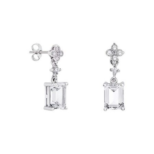 Pendientes Oro Blanco 18kts Rectangular Argyor MRM 8x6mm (18)79B0101DB1 Topacios Blanco Diamantes