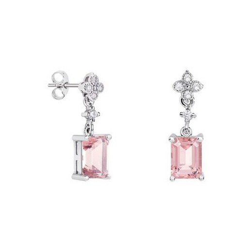 Pendientes Oro Blanco 18kts Rectangular Argyor MRM 8x6mm (18)79B0101DB3 Topacios Rosa Diamantes