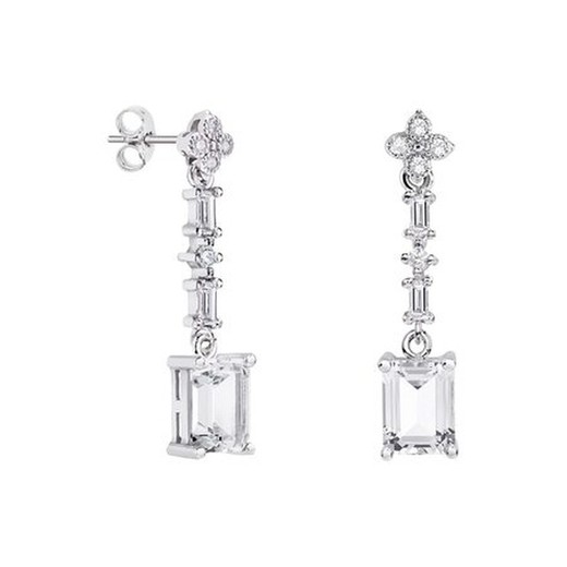 Pendientes Oro Blanco 18kts Rectangulo Argyor MRM 8x6mm (18)79B0106DB1 Diamantes Blanco