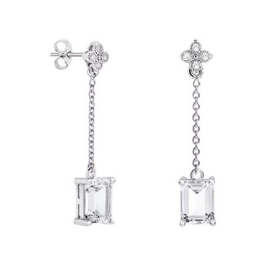 Pendientes Oro Blanco 18kts Rectangulo Argyor MRM 8x6mm (18)79B0107DB1 Topacios Blanco Diamantes