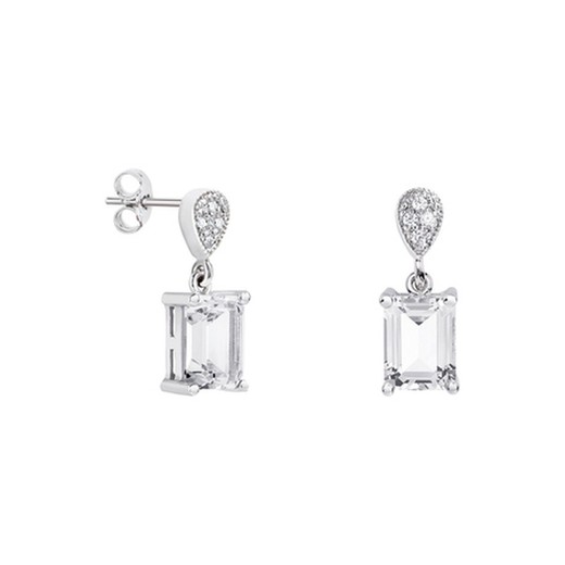 Pendientes Oro Blanco 18kts Rectangulo Argyor MRM 8x6mm (18)79B0200DB1 Topacios Blanco Diamantes