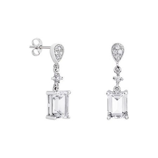 Pendientes Oro Blanco 18kts Rectangulo Argyor MRM 8x6mm (18)79B0201DB1 Topacios Blanco Diamantes