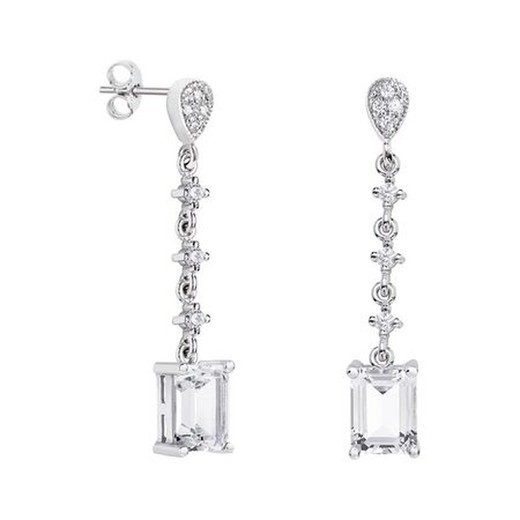 Pendientes Oro Blanco 18kts Rectangulo Argyor MRM 8x6mm (18)79B0203DB1 Topacios Blanco Diamantes