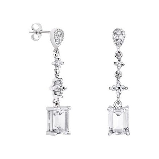 Pendientes Oro Blanco 18kts Rectangulo Argyor MRM 8x6mm (18)79B0204DB1 Topacios Blanco Diamantes