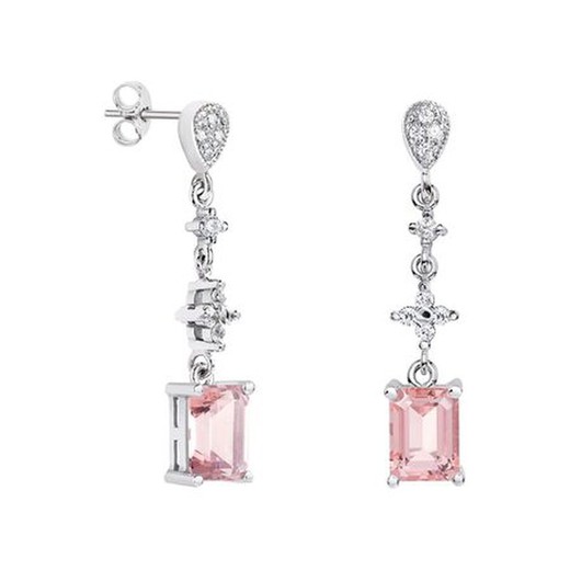 Pendientes Oro Blanco 18kts Rectangulo Argyor MRM 8x6mm (18)79B0204DB3 Topacios Rosa Diamantes