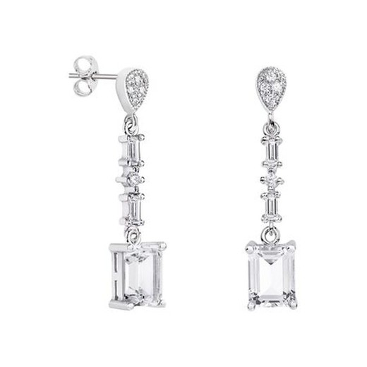 Pendientes Oro Blanco 18kts Rectangulo Argyor MRM 8x6mm (18)79B0206DB1 Topacios Blanco Diamantes