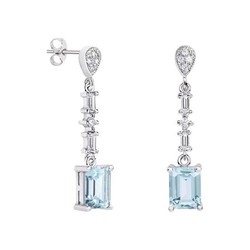 Pendientes Oro Blanco 18kts Rectangulo Argyor MRM 8x6mm (18)79B0206DB2 Topacios Azul Diamantes