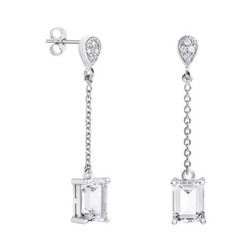 Pendientes Oro Blanco 18kts Rectangulo Argyor MRM 8x6mm (18)79B0207DB1 Topacios Blanco Diamantes