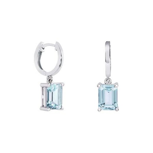 Pendientes Oro Blanco 18kts Rectangulo Argyor MRM 8x6mm (18)79B0300NB2 Topacios Azul