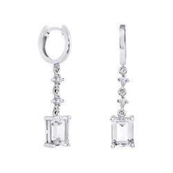 Pendientes Oro Blanco 18kts Rectangulo Argyor MRM 8x6mm (18)79B0302DB1 Topacios Blanco Diamantes