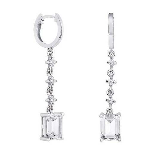 Pendientes Oro Blanco 18kts Rectangulo Argyor MRM 8x6mm (18)79B0303TB1 Topacios Blanco