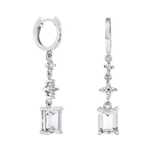 Pendientes Oro Blanco 18kts Rectangulo Argyor MRM 8x6mm (18)79B0304DB1 Topacios Blanco Diamantes