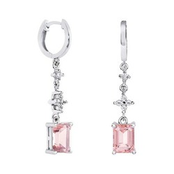 Pendientes Oro Blanco 18kts Rectangulo Argyor MRM 8x6mm (18)79B0304DB3 Topacios Rosa Diamantes