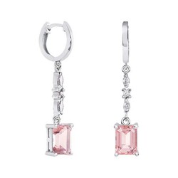 Pendientes Oro Blanco 18kts Rectangulo Argyor MRM 8x6mm (18)79B0305DB3 Topacios Rosa Diamantes