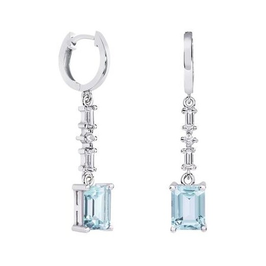 Pendientes Oro Blanco 18kts Rectangulo Argyor MRM 8x6mm (18)79B0306DB2 Topacios Azul Diamantes