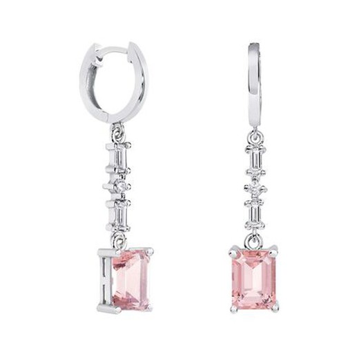 Pendientes Oro Blanco 18kts Rectangulo Argyor MRM 8x6mm (18)79B0306DB3 Topacios Rosa Diamantes