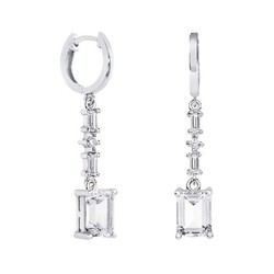 Pendientes Oro Blanco 18kts Rectangulo Argyor MRM 8x6mm (18)79B0306TB1 Topacios Blanco