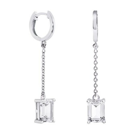 Pendientes Oro Blanco 18kts Rectangulo Argyor MRM 8x6mm (18)79B0307NB1 Topacios Blanco