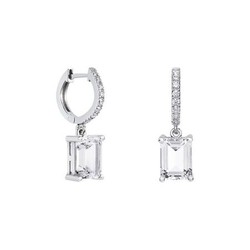 Pendientes Oro Blanco 18kts Rectangulo Argyor MRM 8x6mm (18)79B0400DB1 Topacios Blanco Diamantes