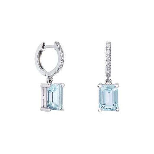 Pendientes Oro Blanco 18kts Rectangulo Argyor MRM 8x6mm (18)79B0400DB2 Topacios Azul Diamantes