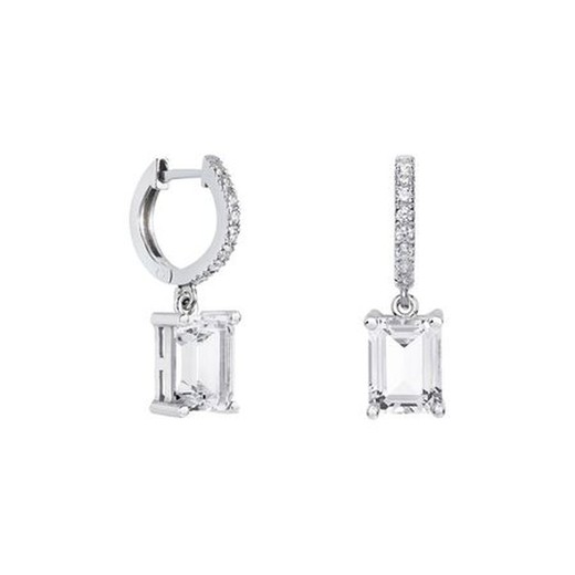 Pendientes Oro Blanco 18kts Rectangulo Argyor MRM 8x6mm (18)79B0400TB1 Topacios Blanco