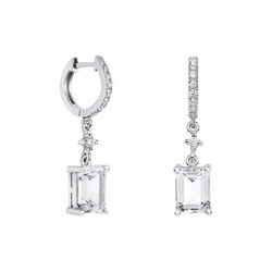 Pendientes Oro Blanco 18kts Rectangulo Argyor MRM 8x6mm (18)79B0401DB1 Topacios Blanco Diamantes