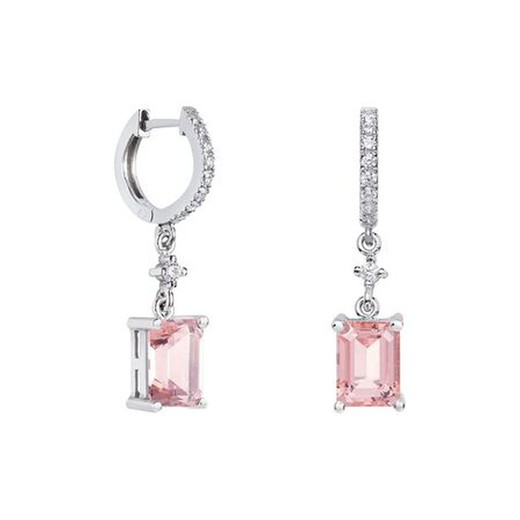 Pendientes Oro Blanco 18kts Rectangulo Argyor MRM 8x6mm (18)79B0401DB3 Topacios Rosa Diamantes