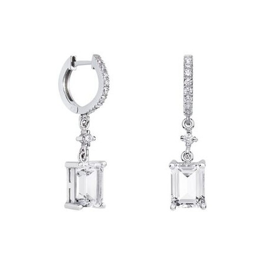 Pendientes Oro Blanco 18kts Rectangulo Argyor MRM 8x6mm (18)79B0401TB1 Topacios Blanco