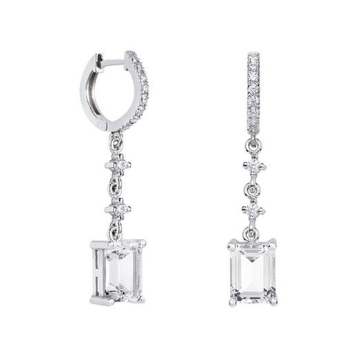 Pendientes Oro Blanco 18kts Rectangulo Argyor MRM 8x6mm (18)79B0402DB1 Topacios Blanco Diamantes