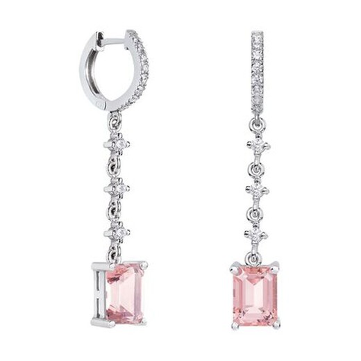 Pendientes Oro Blanco 18kts Rectangulo Argyor MRM 8x6mm (18)79B0403DB3 Topacios Rosa