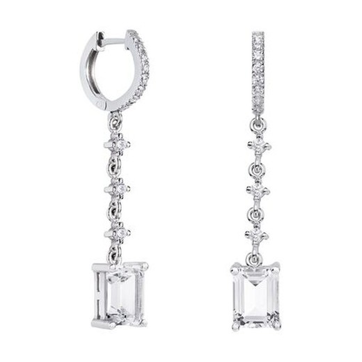 Pendientes Oro Blanco 18kts Rectangulo Argyor MRM 8x6mm (18)79B0403TB1 Topacios Blanco Diamantes