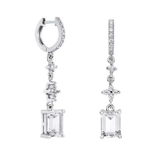 Pendientes Oro Blanco 18kts Rectangulo Argyor MRM 8x6mm (18)79B0404DB1 Topacios Blanco Diamantes