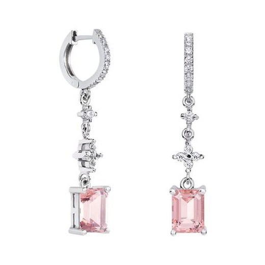 Pendientes Oro Blanco 18kts Rectangulo Argyor MRM 8x6mm (18)79B0404DB3 Topacios Rosa Diamantes