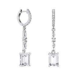 Pendientes Oro Blanco 18kts Rectangulo Argyor MRM 8x6mm (18)79B0405DB1 Topacios Blanco Diamantes