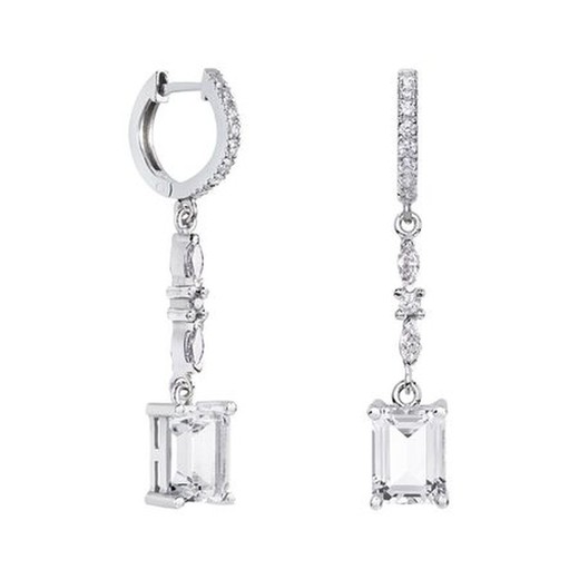 Pendientes Oro Blanco 18kts Rectangulo Argyor MRM 8x6mm (18)79B0405TB1 Topacios Blanco