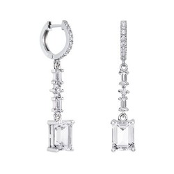 Pendientes Oro Blanco 18kts Rectangulo Argyor MRM 8x6mm (18)79B0406DB1 Topacios Blanco Diamantes