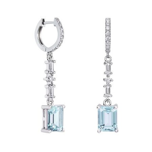 Pendientes Oro Blanco 18kts Rectangulo Argyor MRM 8x6mm (18)79B0406DB2 Topacios Azul Diamantes