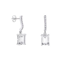 Pendientes Oro Blanco 18kts Rectangulo Argyor MRM 8x6mm (18)79B0500DB1 Topacios Blanco Diamantes