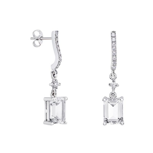 Pendientes Oro Blanco 18kts Rectangulo Argyor MRM 8x6mm (18)79B0501DB1 Topacios Blanco Diamantes